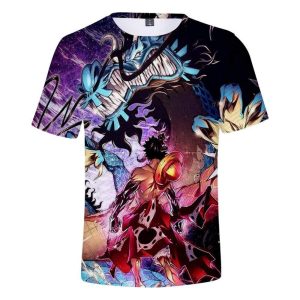 Maglietta Uomo Anime One Piece - Luffy, Zoro, Moon - Grigio Scuro, Taglia Large, Cotone Morbido